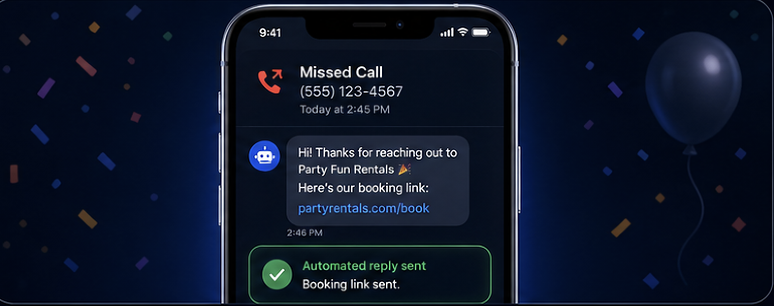 Missed Call Text-Back automation on phone